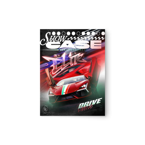Drive Exotic 1 — Standard Edition 12x16 art print by Liminalist Media. Automotive poster featuring an Italian supercar with cinematic neon treatment.